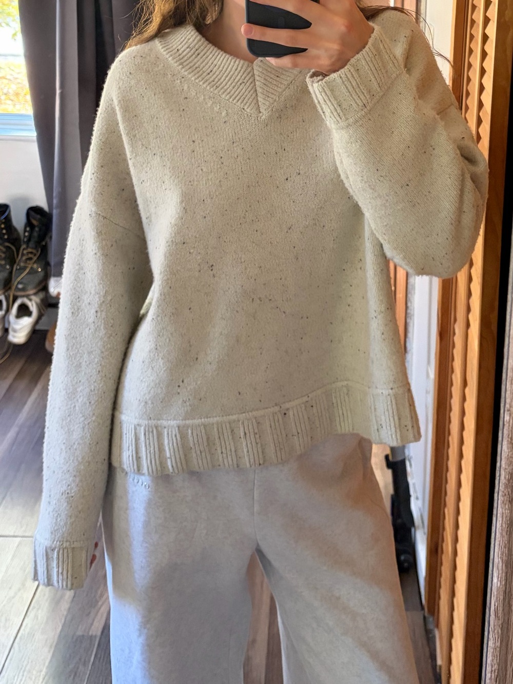 White V Neck Sweater